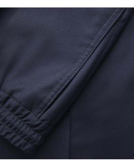 Pal Zileri Blue Stretch-Wool Drawstring Trousers for men