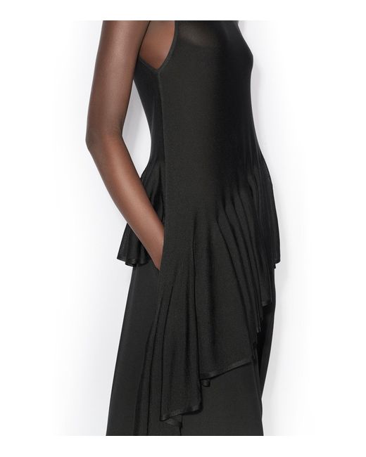 Alaïa Black Asymmetric Godet Tank Top