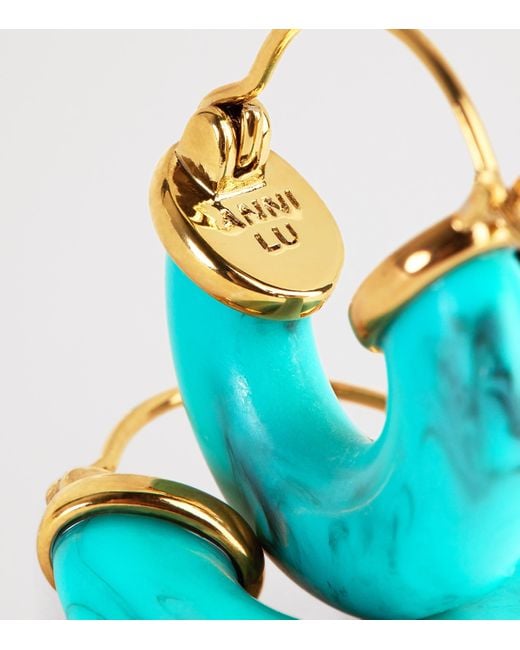 Anni Lu Blue Petit Swell Hoop Earrings