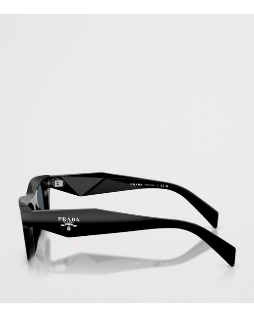 Prada Black Acetate Rectangular Sunglasses
