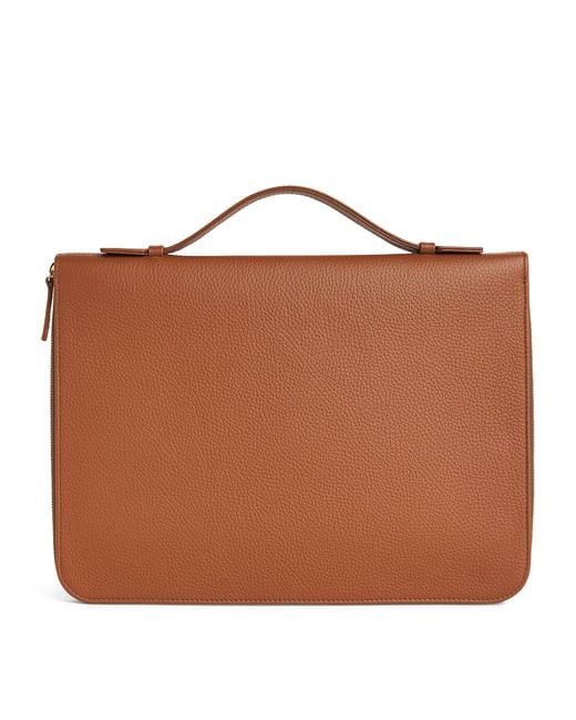 Eleventy Brown Leather Laptop Bag
