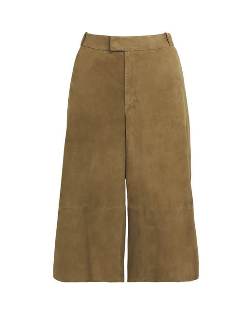 Arma Green Lamb Suede Tailored Shorts