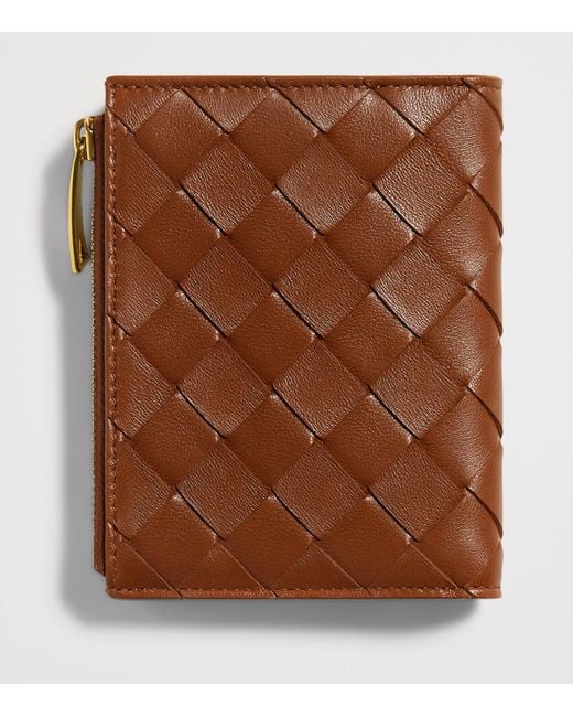 Bottega Veneta Brown Small Leather Bifold Wallet