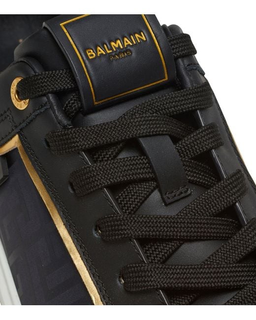 Balmain Black Leather B-court Sneakers