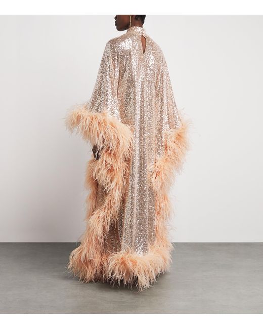 Taller Marmo Metallic Sequinned Casta Disco Kaftan Maxi Dress