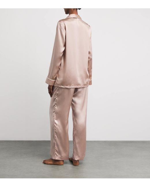 Derek Rose Pink Silk Bailey Pyjama Set