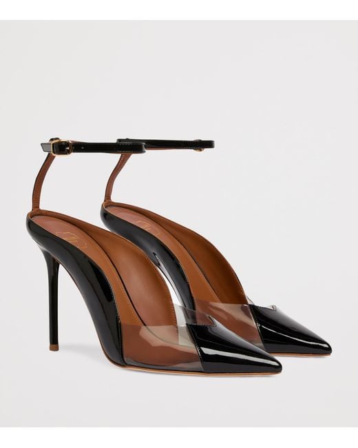 Malone Souliers Black Leather-Pvc Malia Heeled Pumps 100