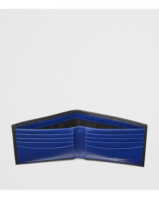 Aspinal Black Leather Bifold Wallet for men