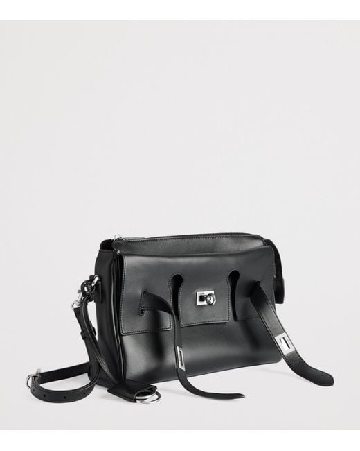 Balenciaga Black Leather Bel Air Messenger Bag for men