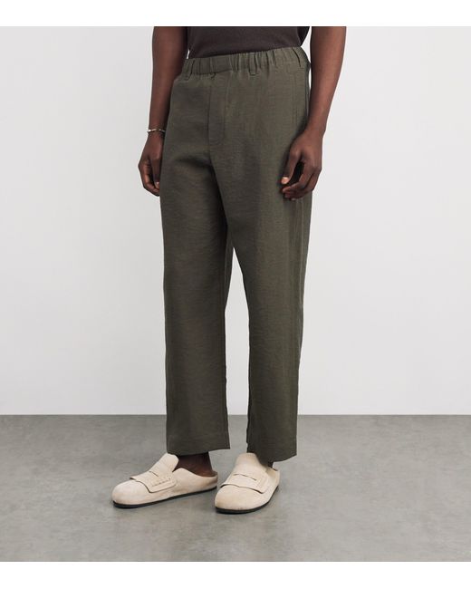 Commas Gray Wide-Leg Pleated Resort Trousers for men