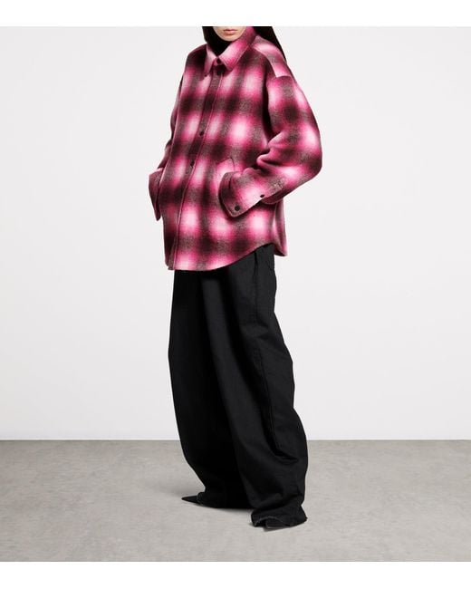 Balenciaga Red Wool Plaid Jacket