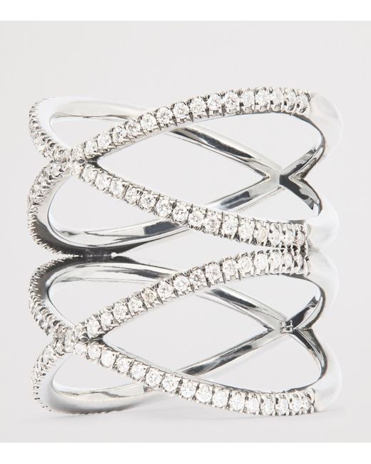 Eva Fehren Metallic Blackened And Diamond Xx Ring