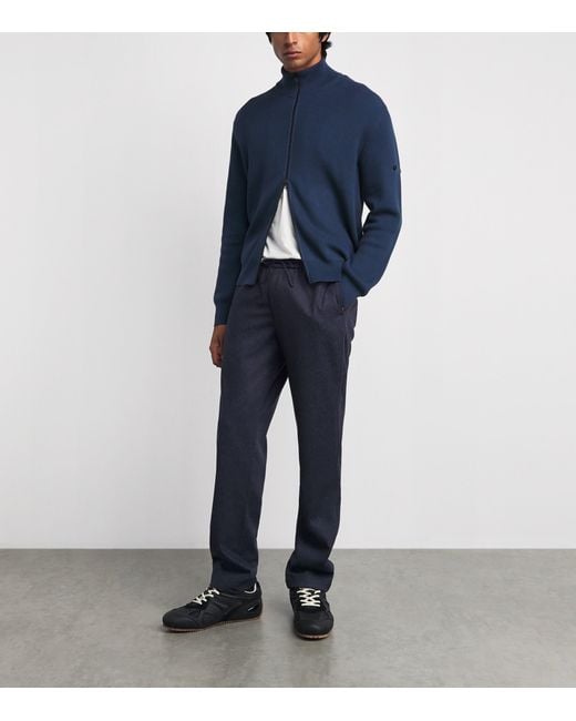 Sease Blue Virgin Wool Mindset Slim Trousers for men