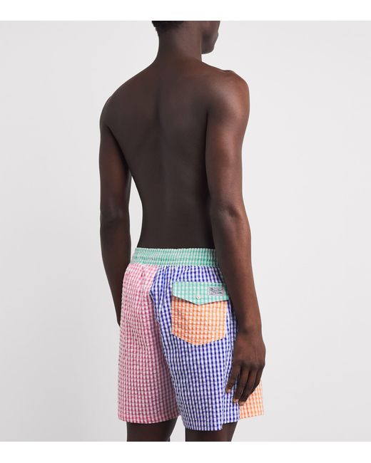 Polo Ralph Lauren Red Seersucker Check Traveller Swim Shorts for men