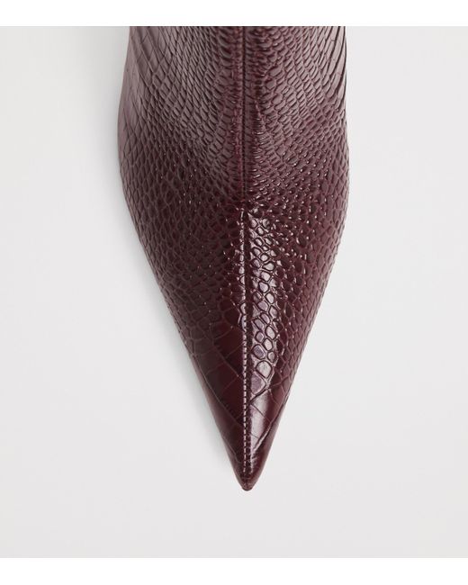 Christian Louboutin Brown Miss Z Booty Alligator-Embossed Leather Ankle Boots 100