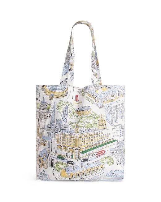 Harrods White City Stories Pocket Shopper Bag