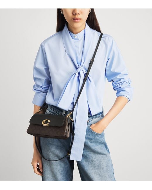COACH Black Leather Jet Shoulder Bag