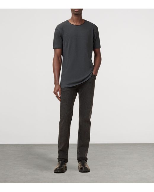 AllSaints Black Organic Cotton Figure T-Shirt for men
