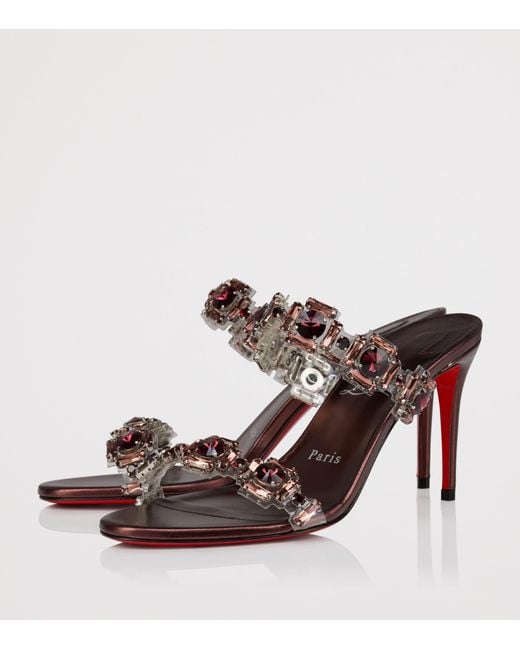 Christian Louboutin Brown Just Jewel Embellished Heeled Mules 85
