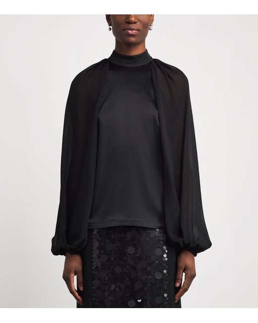 Joseph Black Satin Cave Blouse
