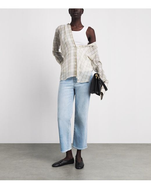PAIGE Blue Stevie High-Rise Straight Ankle Jeans
