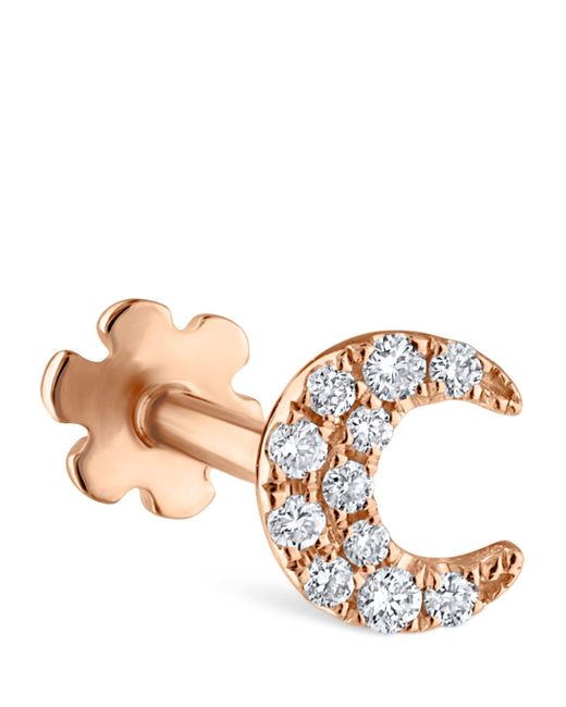 Maria Tash Metallic Diamond Moon Threaded Stud Earring