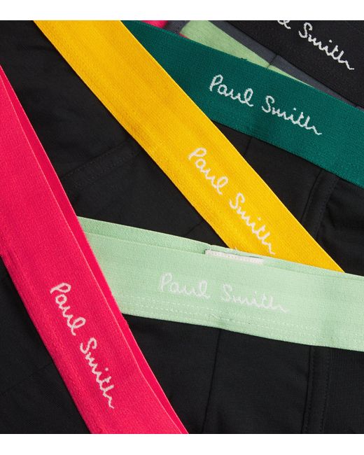 Paul Smith Black Cotton Stretch Artist Stripe Briefs (pack Of 5) for men