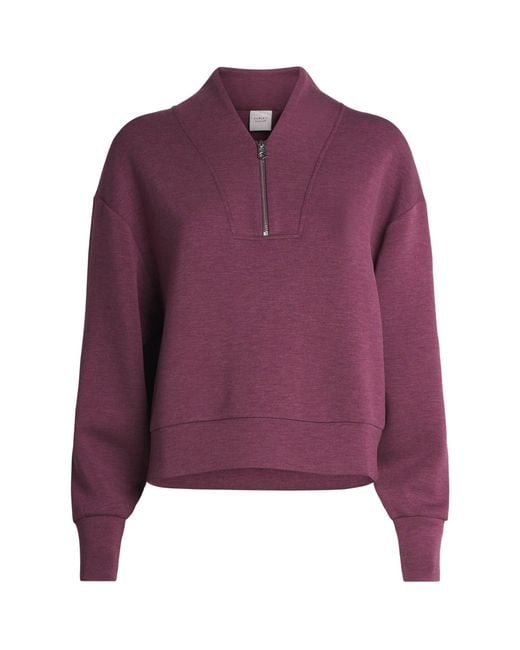 Varley Purple Doublesoft Davidson Quarter-Zip Sweatshirt