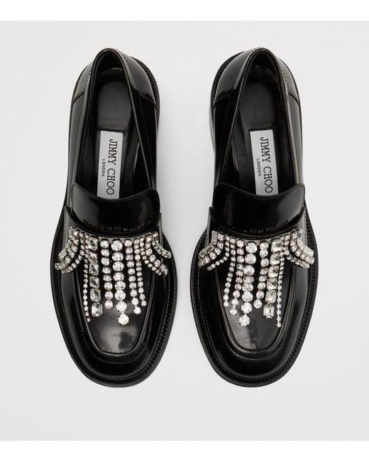 Jimmy Choo Black Tylor 60 Leather Heeled Loafers