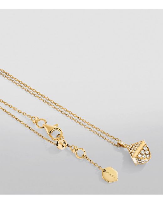 Marli New York White Mini And Diamond Cleo Rev Pendant Necklace
