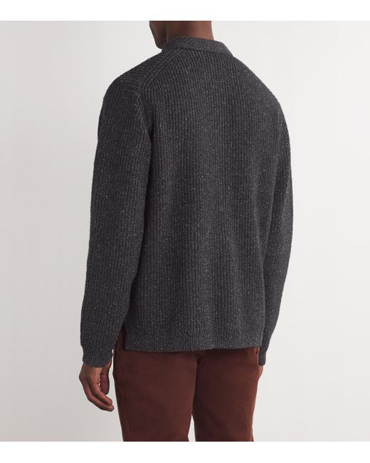 PAIGE Black Cotton-Wool Hinton Cardigan for men