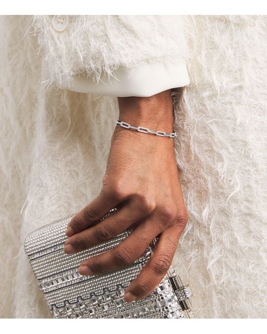 SHAY White And Diamond Pavé Link Bracelet