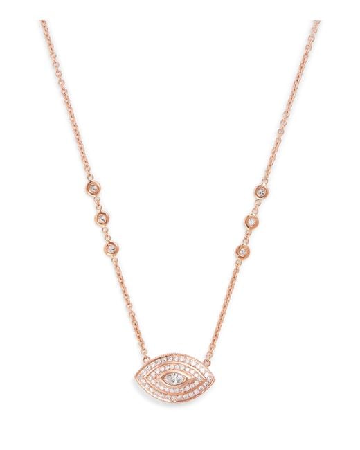 Jacquie Aiche Metallic And Diamond Evil Eye Necklace