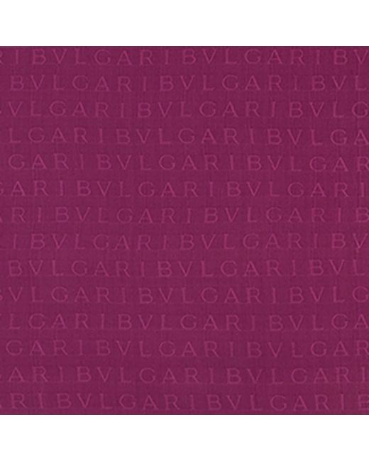 BVLGARI Purple Silk Logomania Scarf