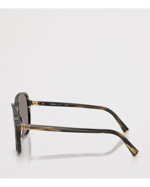 Miu Miu Gray Acetate Mu B01S Pillow Sunglasses for men