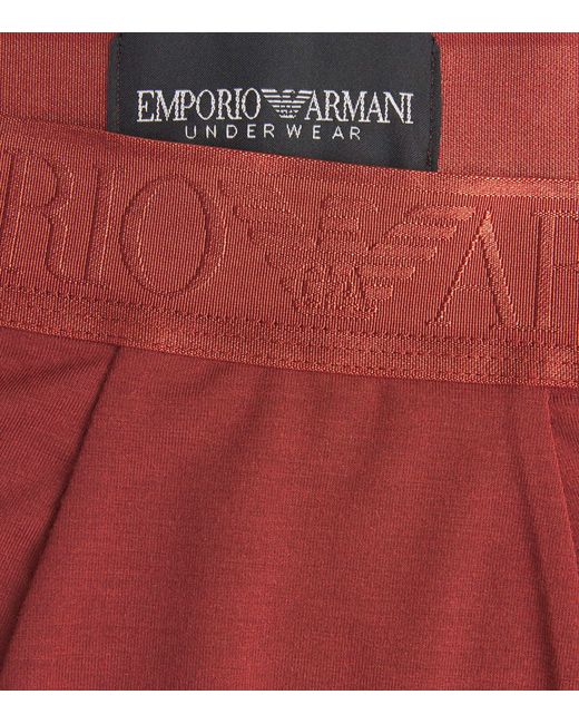 Emporio Armani Red Modal Logo Trunks for men