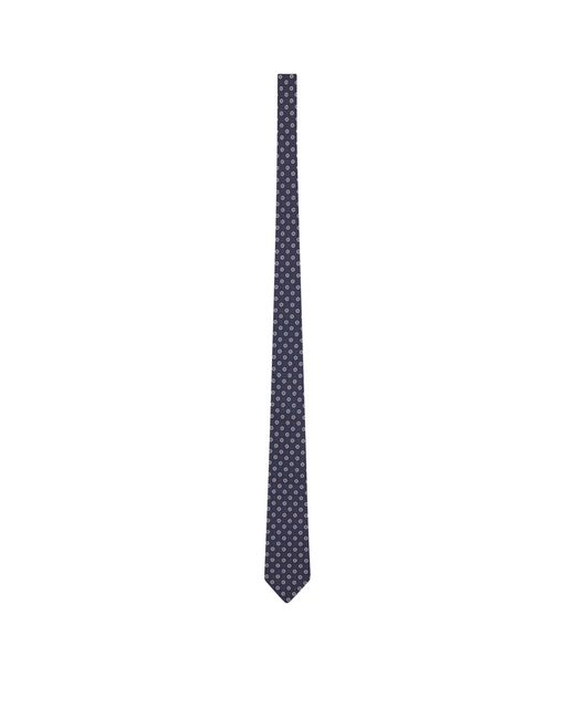 Saint Laurent White Silk Circle Motif Tie for men