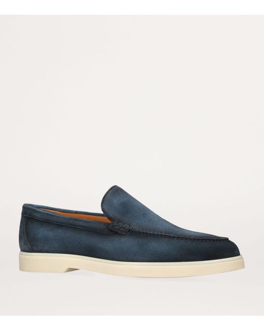 Magnanni Shoes Blue Leather Paraiso Loafers for men