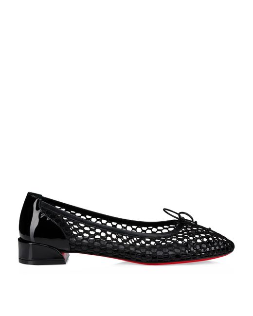 Christian Louboutin Black Sweetie Jane Mesh Ballet Flats