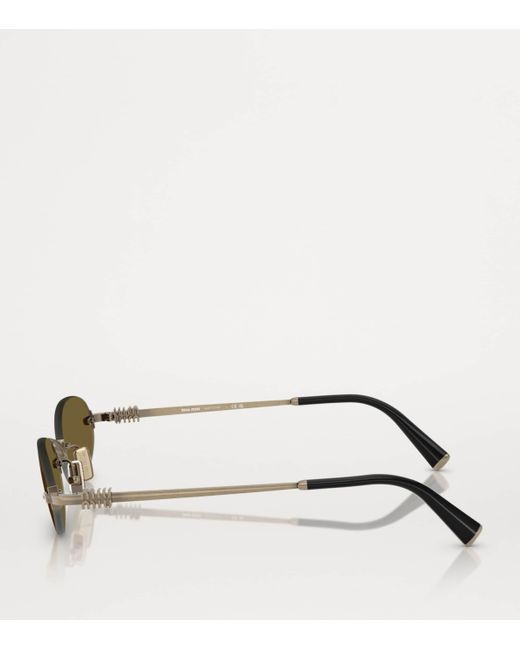 Miu Miu Green Metal Oval Mua54S Sunglasses