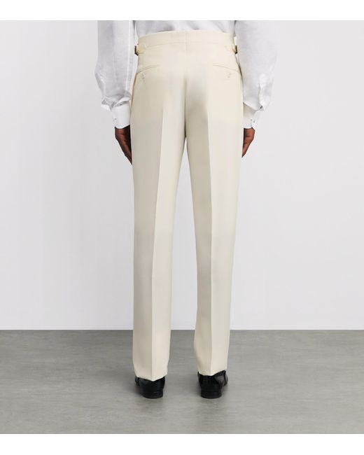 Polo Ralph Lauren White Wool Tuxedo Trousers for men