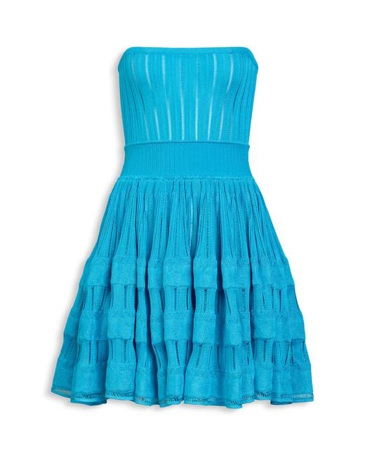 Alaïa Blue Crinoline Mini Dress
