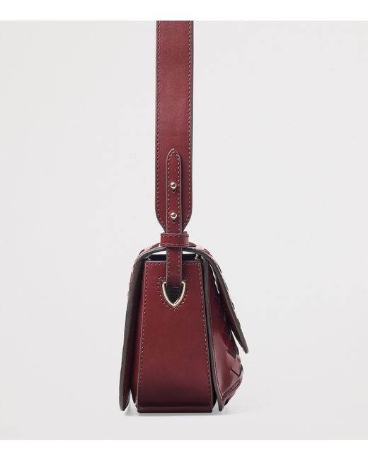Aspinal Purple Leather Ella Cross-Body Bag