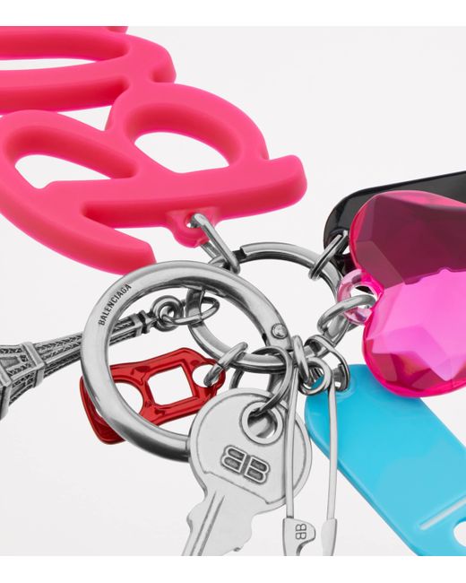 Balenciaga Pink Hourglass Soft Big Souvenirs Keyring