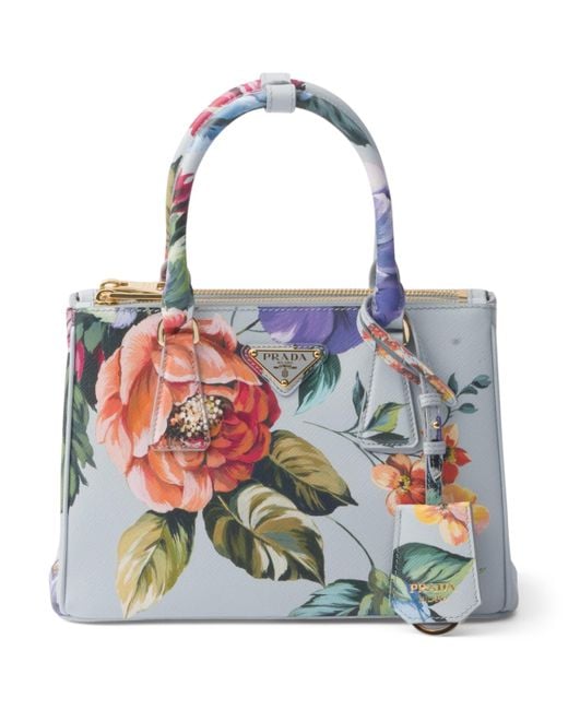 Prada Multicolor Saffiano Leather Floral Galleria Bag