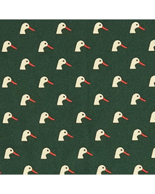 James Purdey & Sons Green Silk Dapper Duck Pocket Square for men