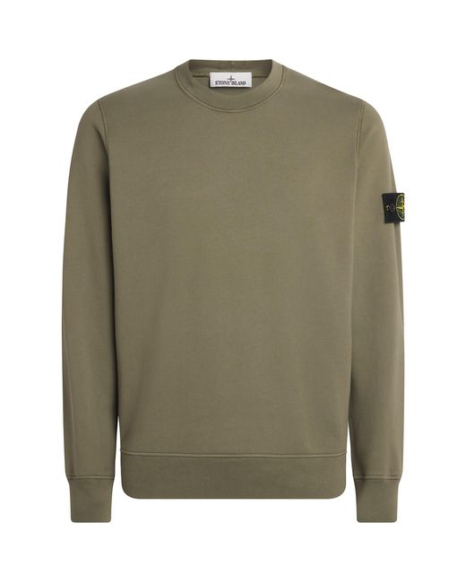 Stone Island Green Compass Logo Sweatshirt for men