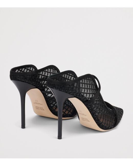 Malone Souliers Black Sequin Mesh Maureen Heeled Mules 100