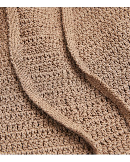 Nanushka Brown Crocheted Caden Shorts for men