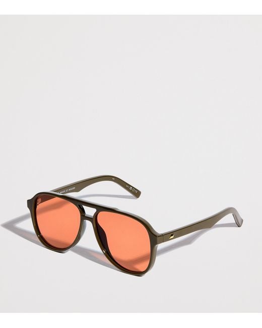 Le Specs Brown Tragic Magic Aviator Sunglasses